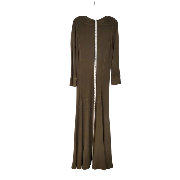 Polo Ralph Lauren Army Green Thermal Knit Midi Maxi Dress, Sz XL - Picture 2 of 9